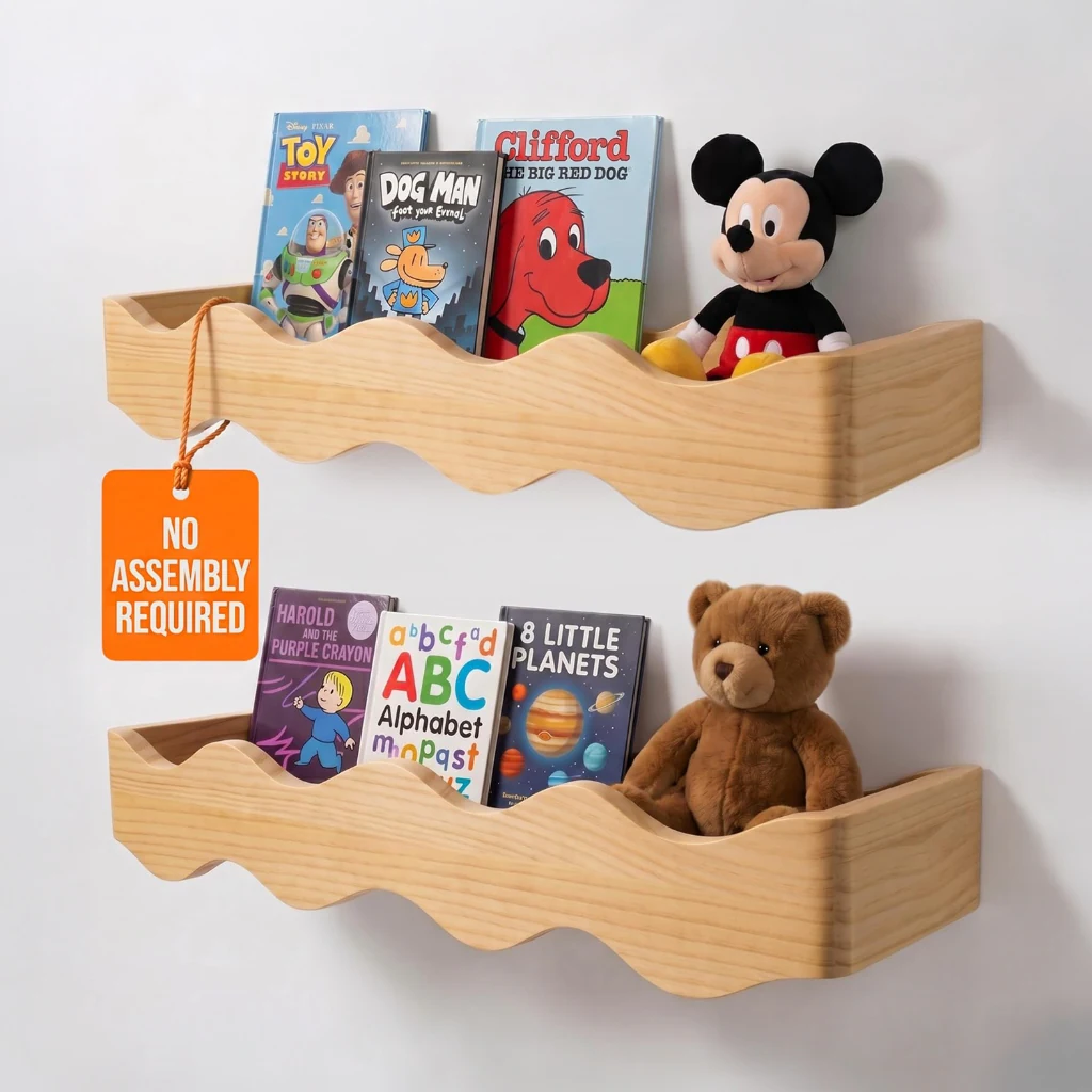 Ovalo Nursery Book Shelves Set Listing Design