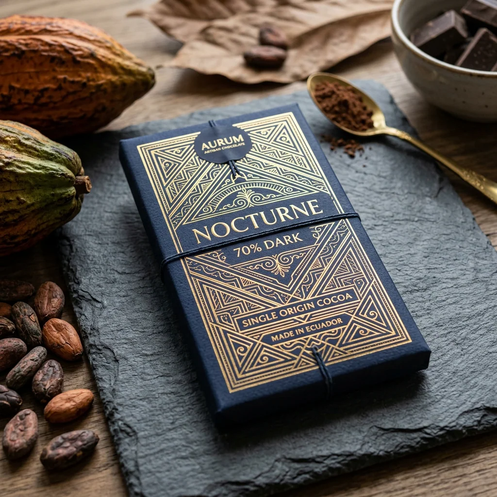 Luxury foil wrapped product render