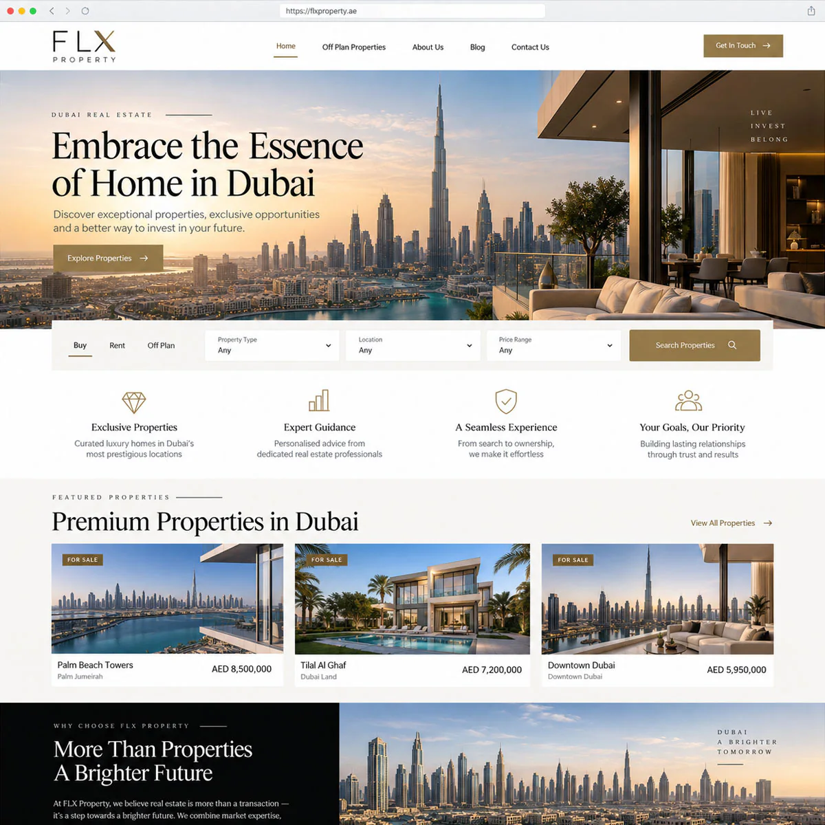FLX Property - Luxury Dubai Real Estate Web Portal Development