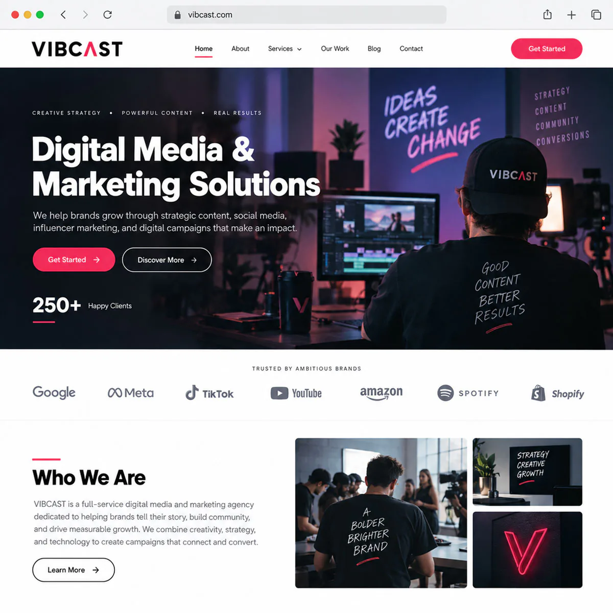 Vibcast - Digital Media Strategy and Video Production Agency Platform